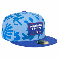 Philadelphia 76ers Palm Fronds 2-Tone 59FIFTY Fitted Hat Royal - NBA