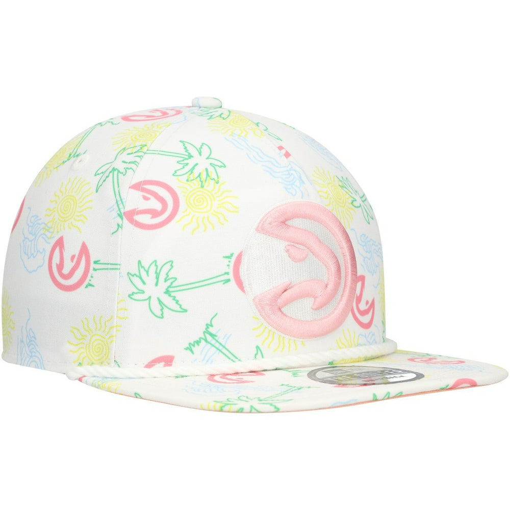 Atlanta Hawks Palm Trees and Waves Golfer Adjustable Hat White - NBA