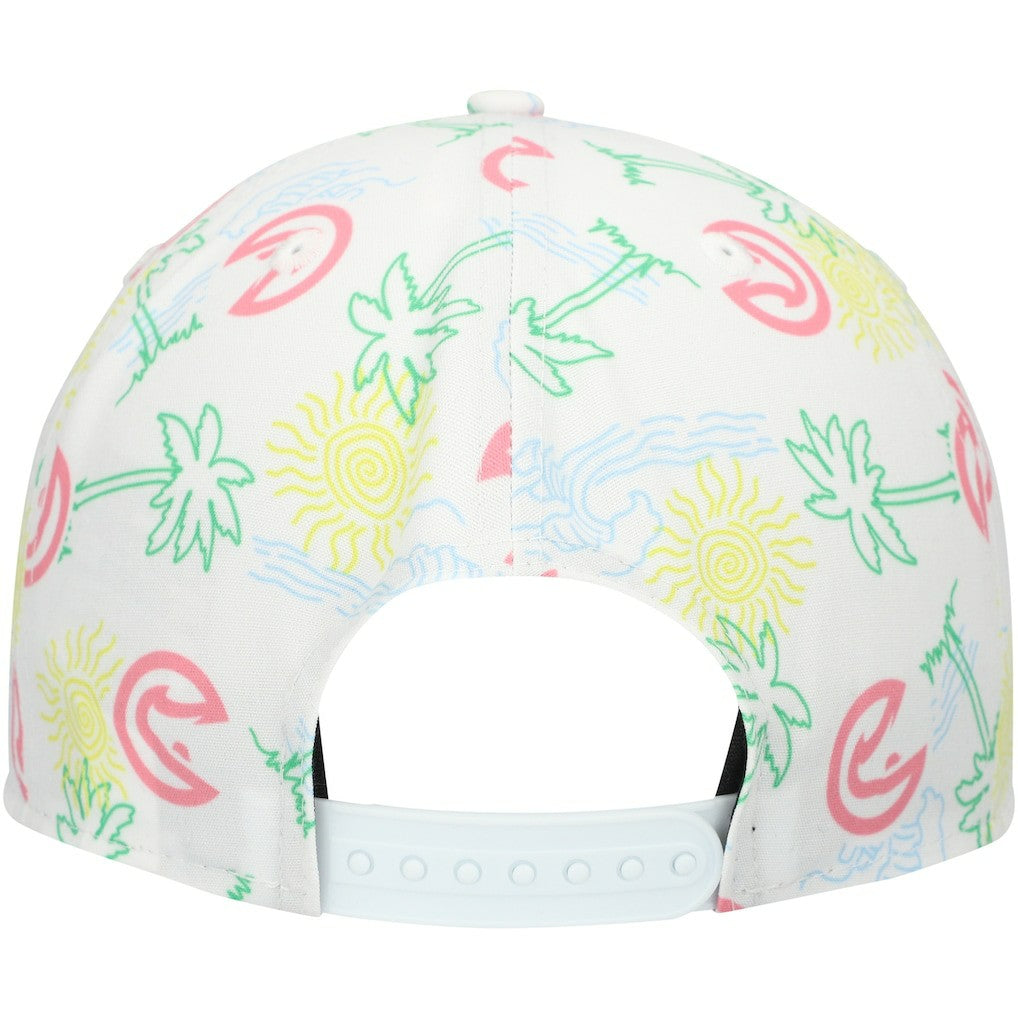 Atlanta Hawks Palm Trees and Waves Golfer Adjustable Hat White - NBA