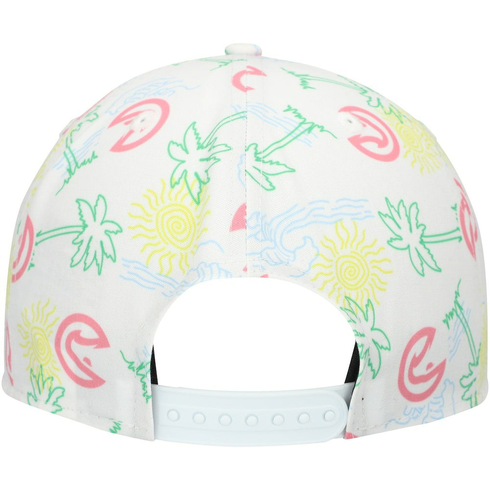 Atlanta Hawks Palm Trees and Waves Golfer Adjustable Hat White - NBA