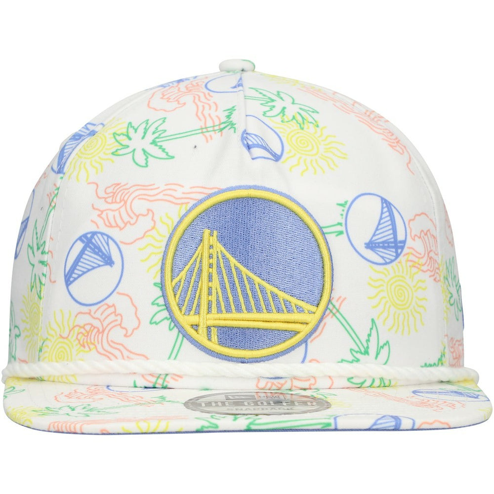 Golden State Warriors Palm Trees and Waves Golfer Adjustable Hat White - NBA