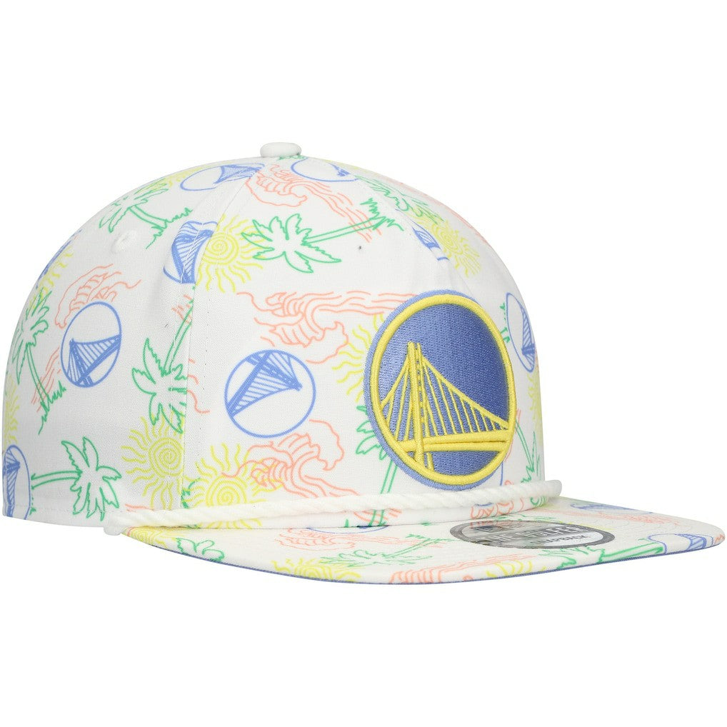 Golden State Warriors Palm Trees and Waves Golfer Adjustable Hat White - NBA