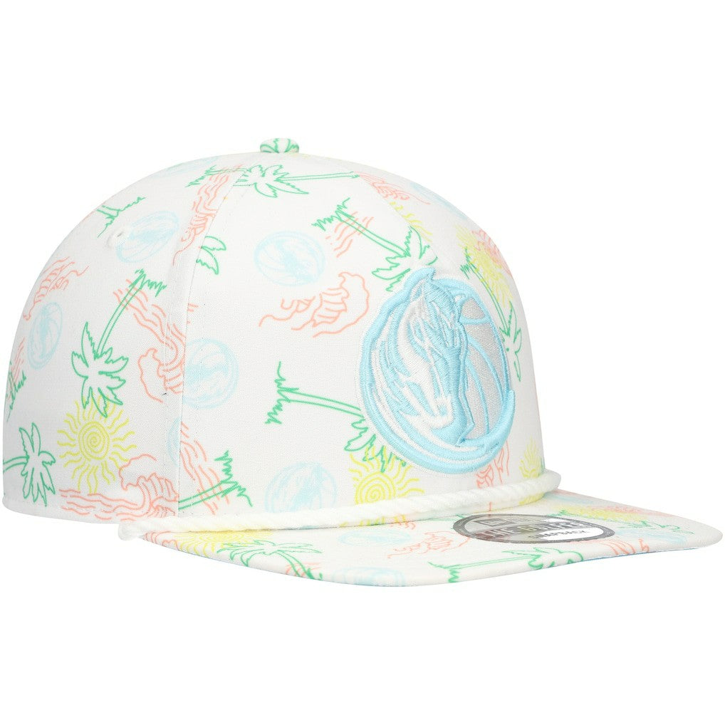 Dallas Mavericks Palm Trees and Waves Golfer Adjustable Hat White - NBA