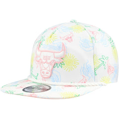 Chicago Bulls Palm Trees and Waves Golfer Adjustable Hat White - NBA