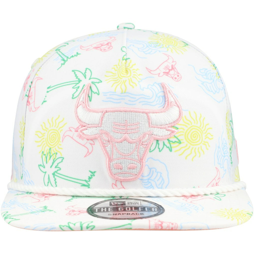Chicago Bulls Palm Trees and Waves Golfer Adjustable Hat White - NBA
