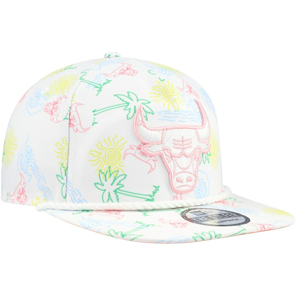 Chicago Bulls Palm Trees and Waves Golfer Adjustable Hat White - NBA