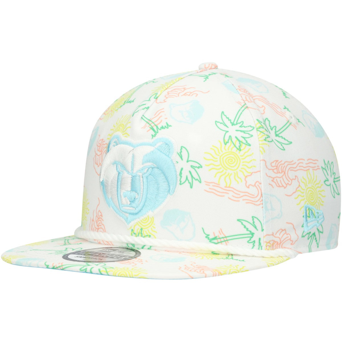 Memphis Grizzlies Palm Trees and Waves Golfer Adjustable Hat White - NBA