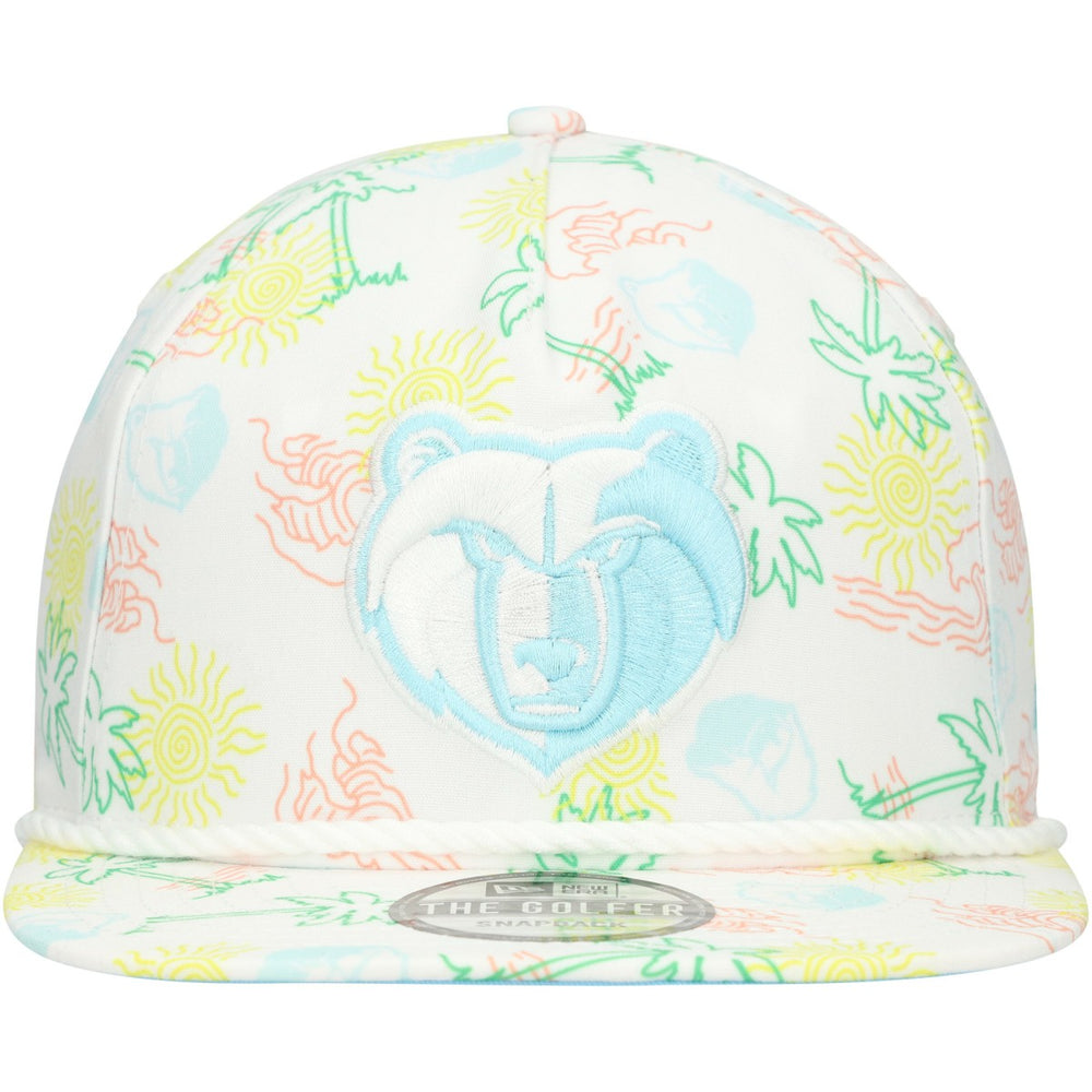 Memphis Grizzlies Palm Trees and Waves Golfer Adjustable Hat White - NBA