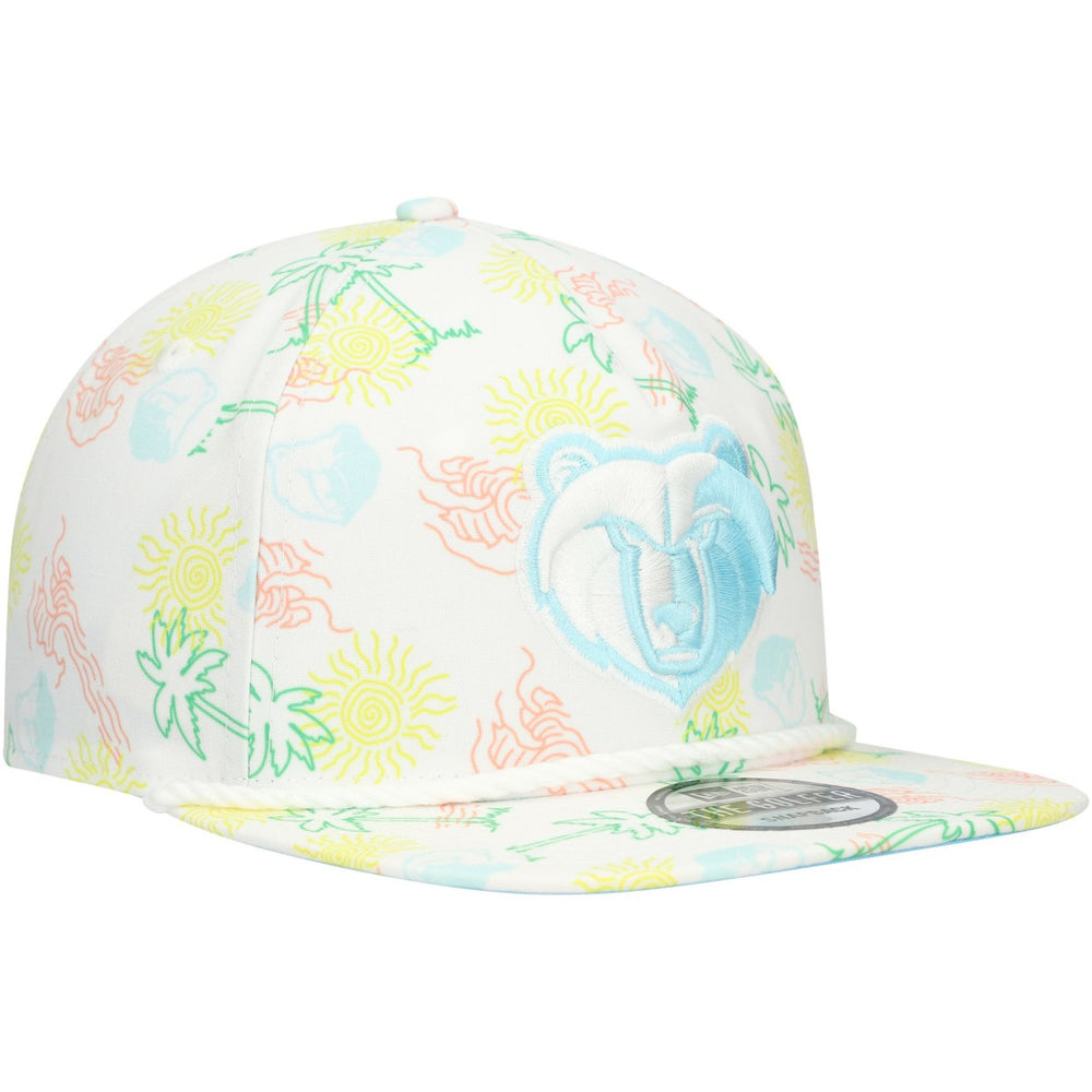 Memphis Grizzlies Palm Trees and Waves Golfer Adjustable Hat White - NBA