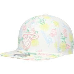 Miami Heat Palm Trees and Waves Golfer Adjustable Hat White - NBA