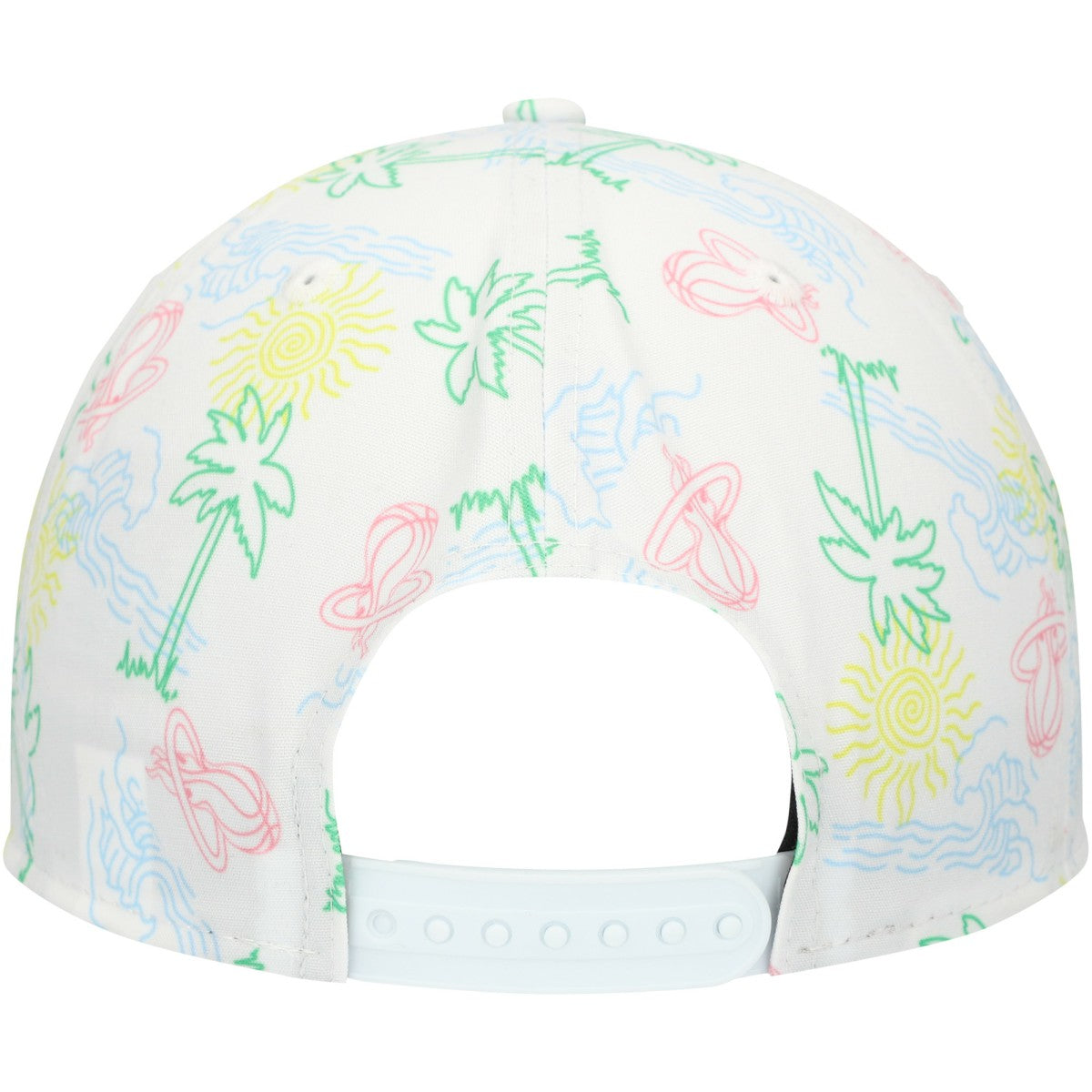 Miami Heat Palm Trees and Waves Golfer Adjustable Hat White - NBA