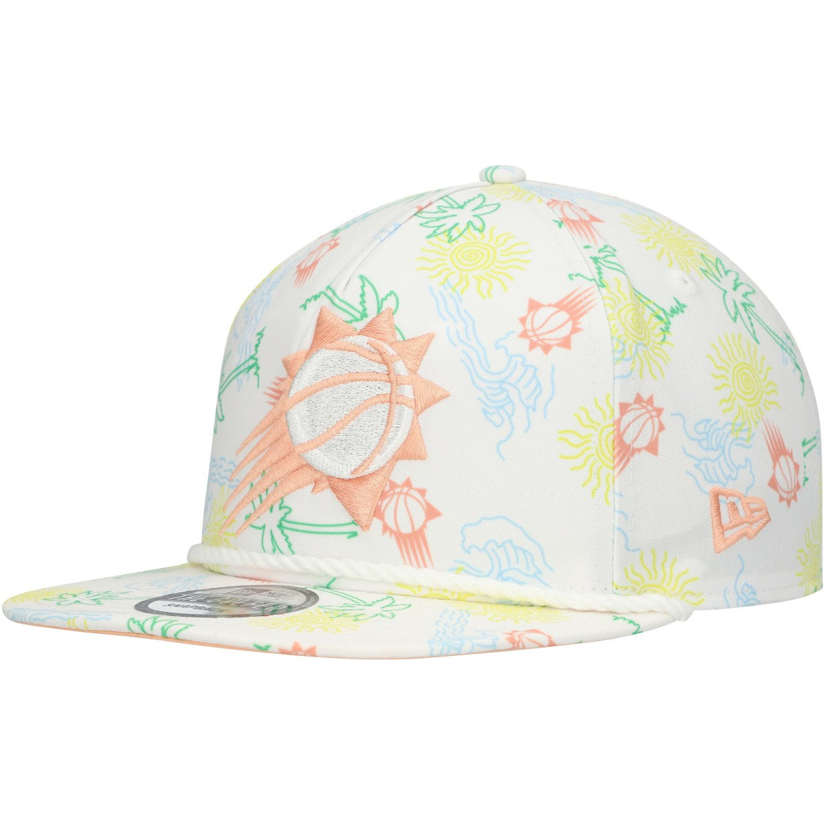 Phoenix Suns Palm Trees and Waves Golfer Adjustable Hat White - NBA