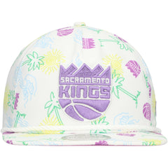 Sacramento Kings Palm Trees and Waves Golfer Adjustable Hat White - NBA