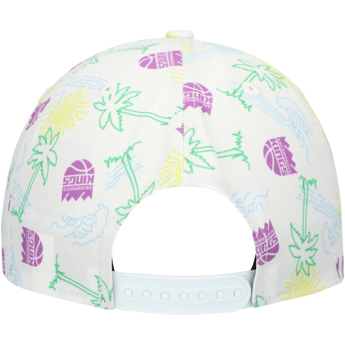 Sacramento Kings Palm Trees and Waves Golfer Adjustable Hat White - NBA