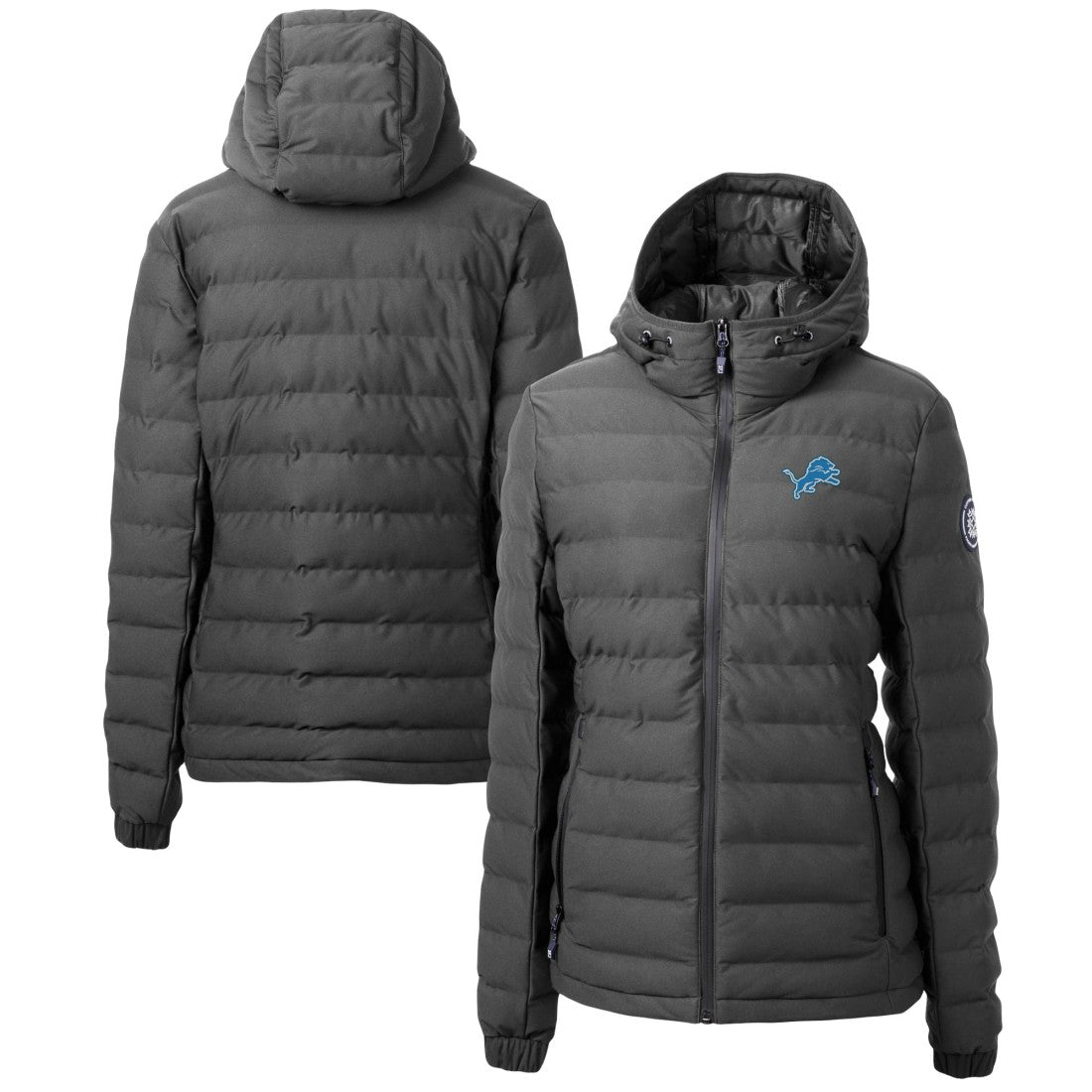 Detroit Lions Cutter & Buck Women's Mission Ridge Repreve Eco Insulated Full-Zip Puffer Jacket Gray | NFL