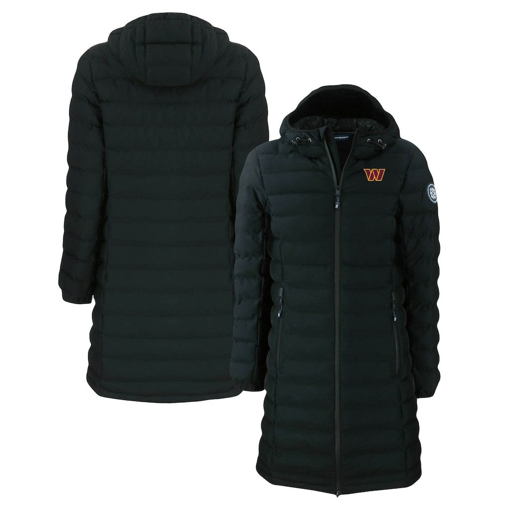 Washington Commanders Cutter & Buck Women's Mission Ridge Repreve Eco Insulated Long Full-Zip Puffer Jacket Black | NFL