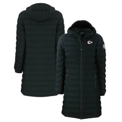 Kansas City Chiefs Cutter & Buck Women's Mission Ridge Repreve Eco Insulated Long Full-Zip Puffer Jacket Black | NFL