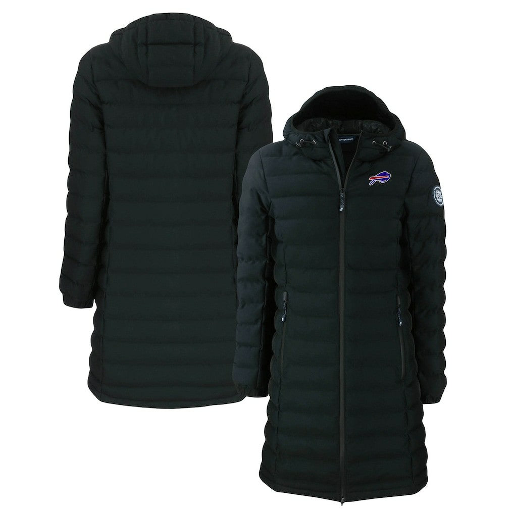Buffalo Bills Cutter & Buck Women's Mission Ridge Repreve Eco Insulated Long Full-Zip Puffer Jacket Black | NFL