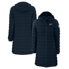 Buffalo Bills Cutter & Buck Women's Mission Ridge Repreve Eco Insulated Long Full-Zip Puffer Jacket Navy | NFL