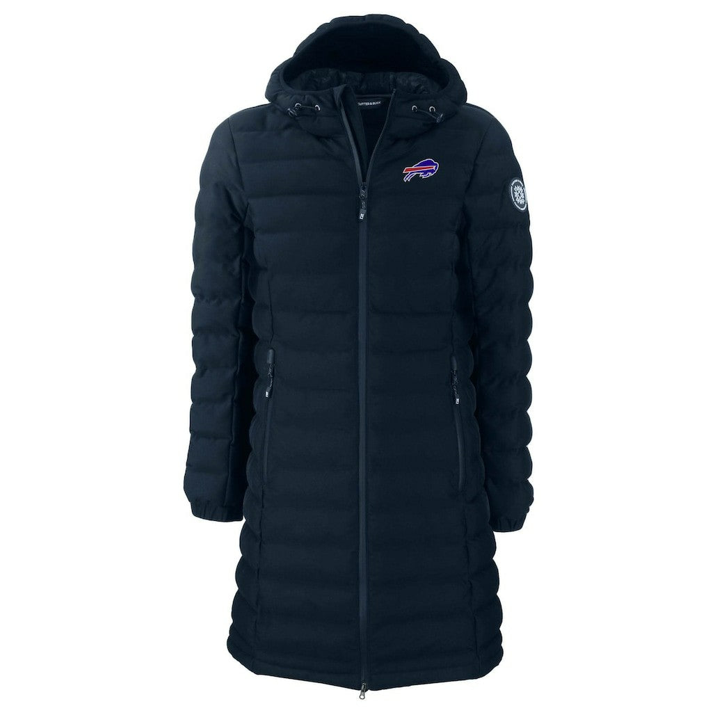 Buffalo Bills Cutter & Buck Women's Mission Ridge Repreve Eco Insulated Long Full-Zip Puffer Jacket Navy | NFL