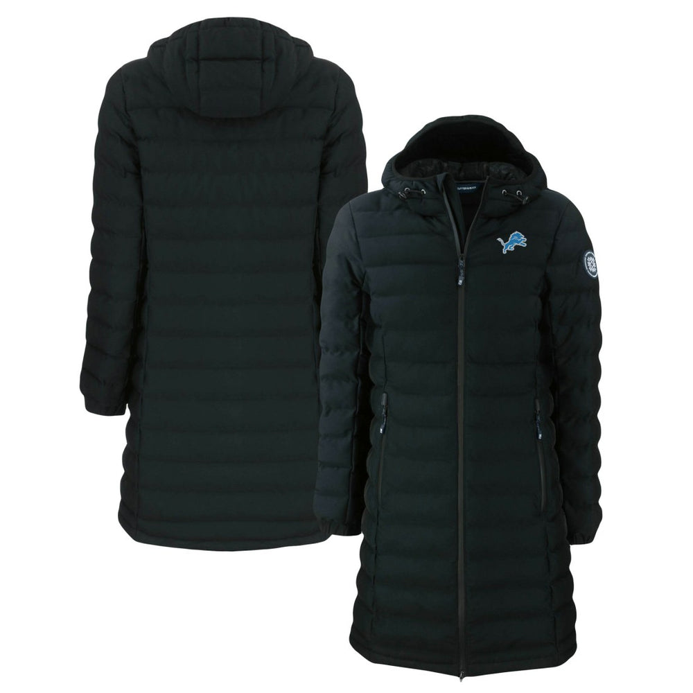 Detroit Lions Cutter & Buck Women's Mission Ridge Repreve Eco Insulated Long Full-Zip Puffer Jacket Black | NFL