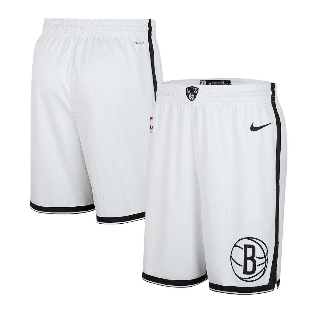 Brooklyn Nets 2024/25 Association Edition Swingman Shorts White - NBA