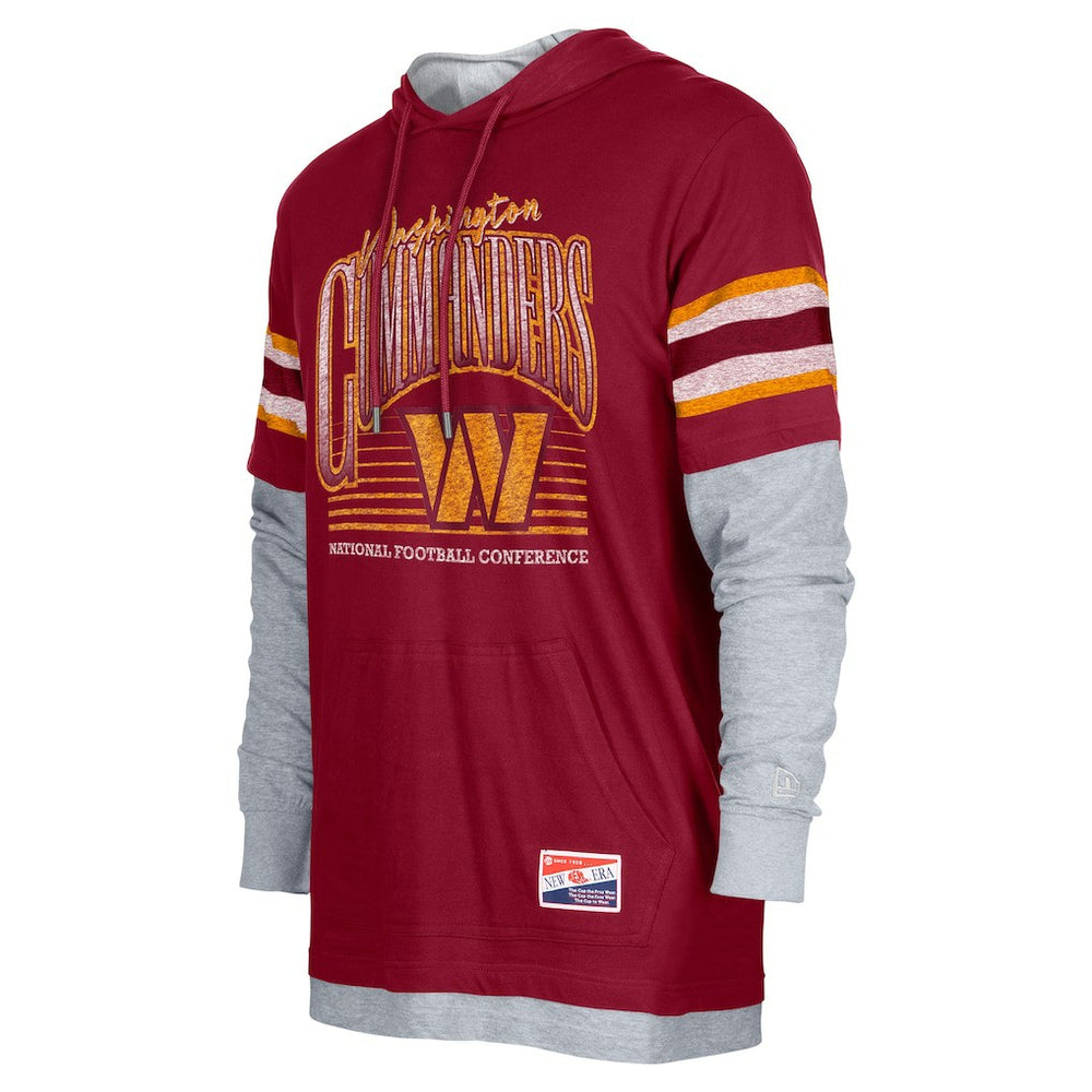 Washington Commanders New Era Twofer Long Sleeve Hooded T-Shirt Burgundy | NFL