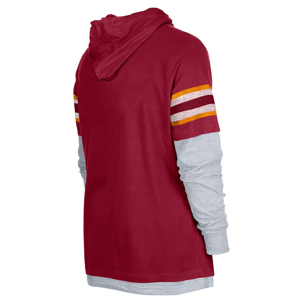 Washington Commanders New Era Twofer Long Sleeve Hooded T-Shirt Burgundy | NFL