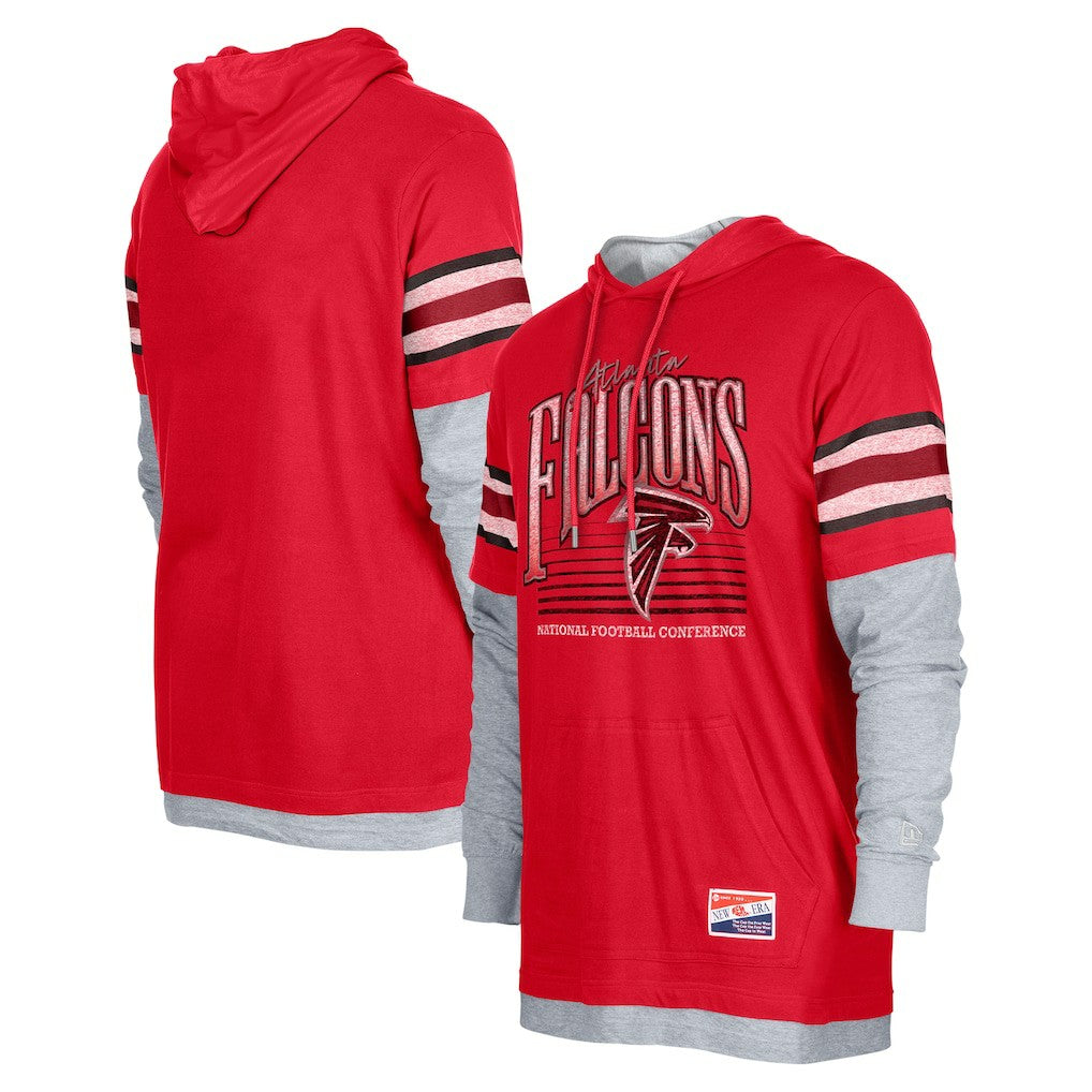 Atlanta Falcons New Era Twofer Long Sleeve Hooded T-Shirt Red | NFL