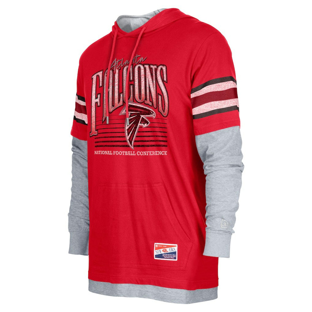 Atlanta Falcons New Era Twofer Long Sleeve Hooded T-Shirt Red | NFL