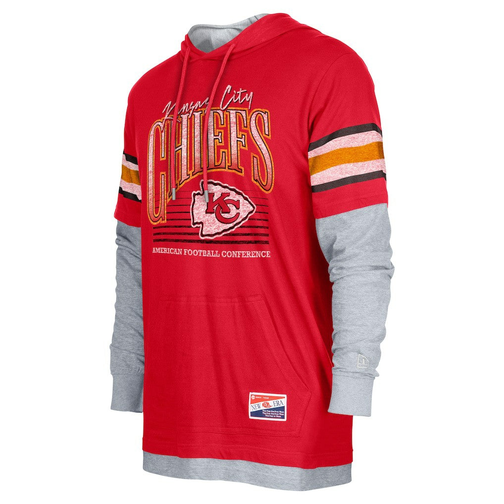 Kansas City Chiefs New Era Twofer Long Sleeve Hooded T-Shirt Red | NFL