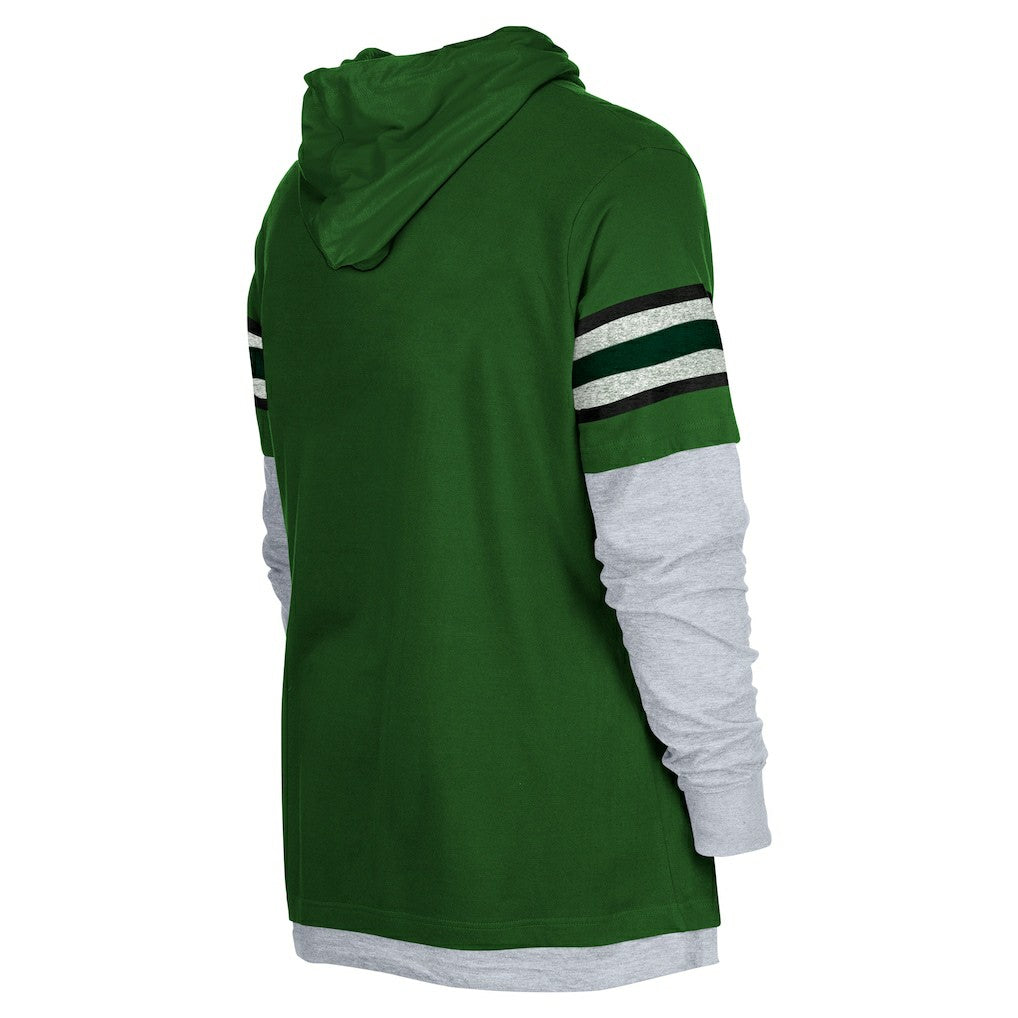 New York Jets New Era Twofer Long Sleeve Hooded T-Shirt Green | NFL