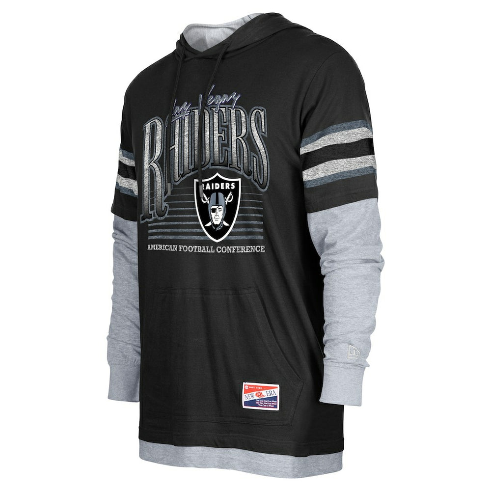 Las Vegas Raiders New Era Twofer Long Sleeve Hooded T-Shirt Black | NFL