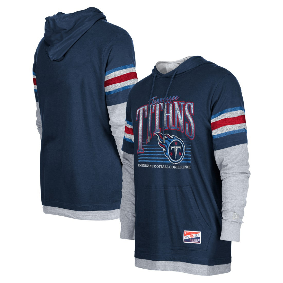 Tennessee Titans New Era Twofer Long Sleeve Hooded T-Shirt Navy | NFL