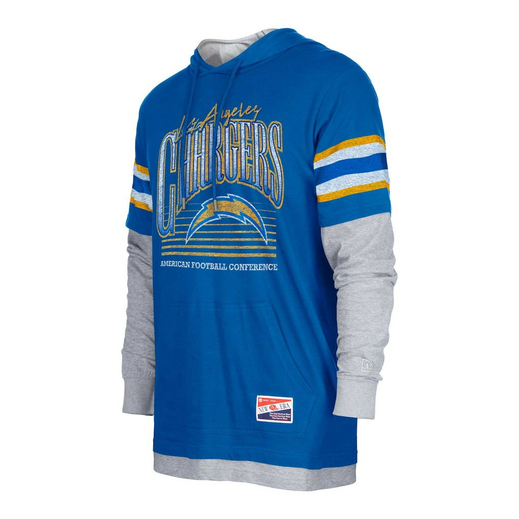 Los Angeles Chargers New Era Twofer Long Sleeve Hooded T-Shirt Royal | NFL