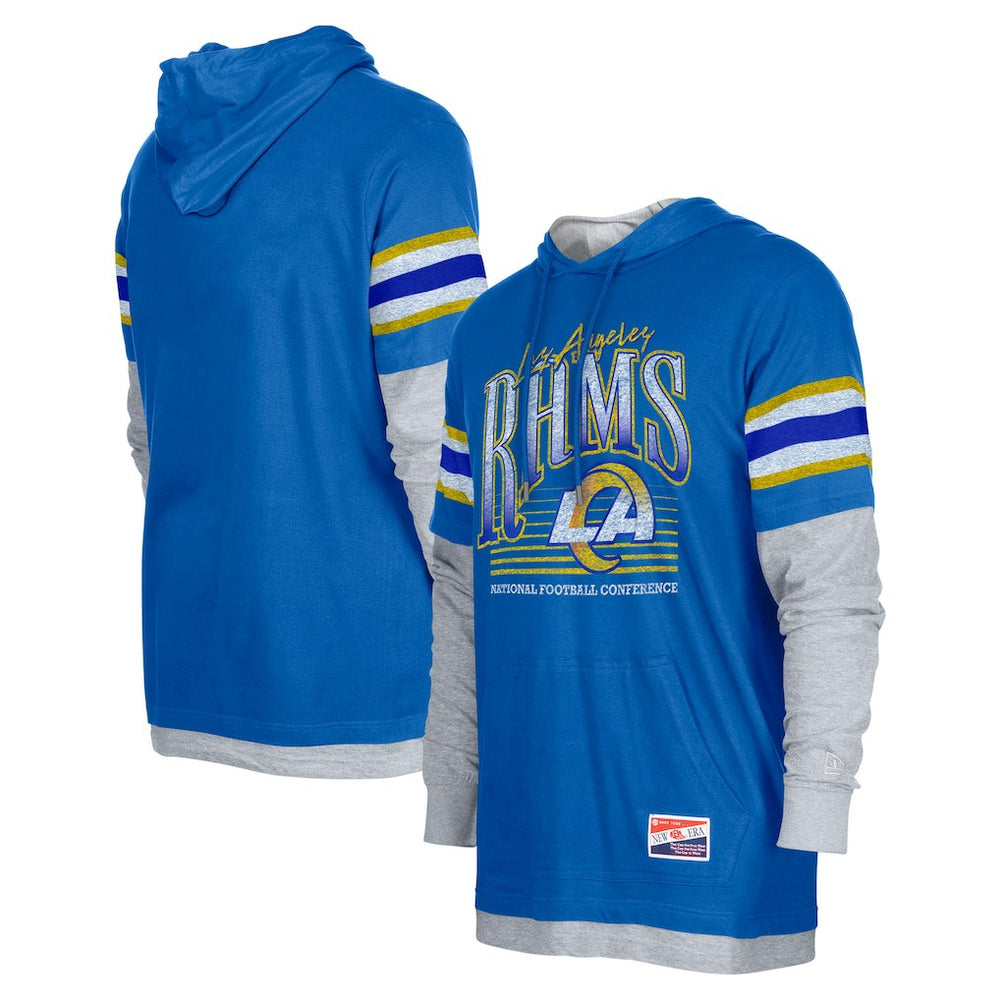 Los Angeles Rams New Era Twofer Long Sleeve Hooded T-Shirt Royal | NFL