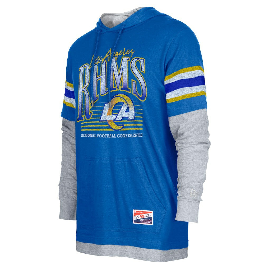 Los Angeles Rams New Era Twofer Long Sleeve Hooded T-Shirt Royal | NFL