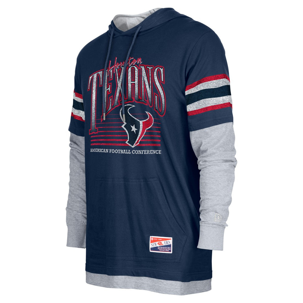 Houston Texans New Era Twofer Long Sleeve Hooded T-Shirt Navy | NFL