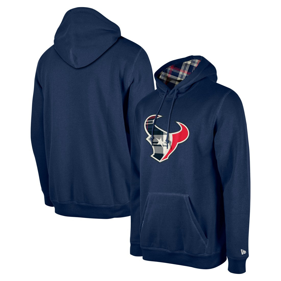 Houston Texans New Era 3rd Down Plaid Pullover Hoodie Navy | NFL
