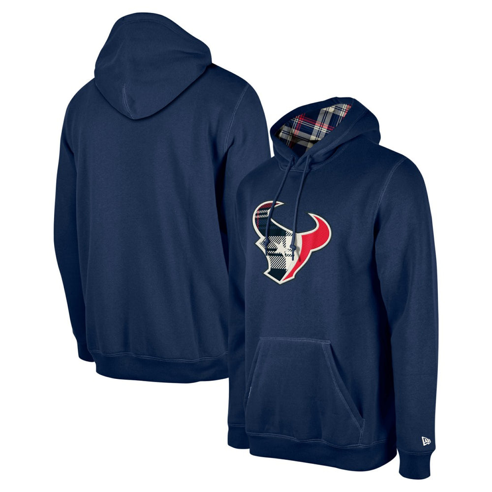 Houston Texans New Era 3rd Down Plaid Pullover Hoodie Navy | NFL