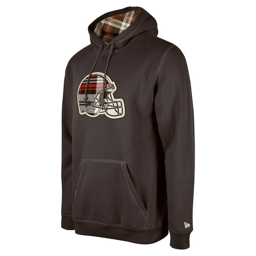 Cleveland Browns New Era 3rd Down Plaid Pullover Hoodie Brown | NFL