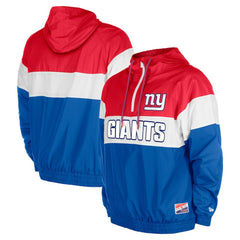 New York Giants New Era 3rd Down Raglan Quarter-Zip Windbreaker Jacket Royal | NFL