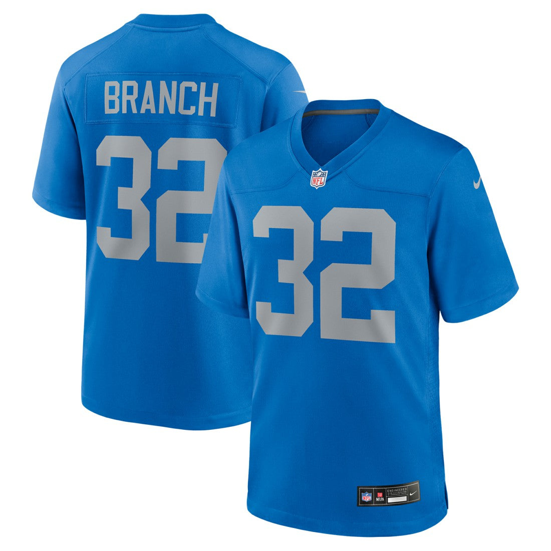 Brian Branch Detroit Lions Alternate Game Jersey Blue | Nike for Sale