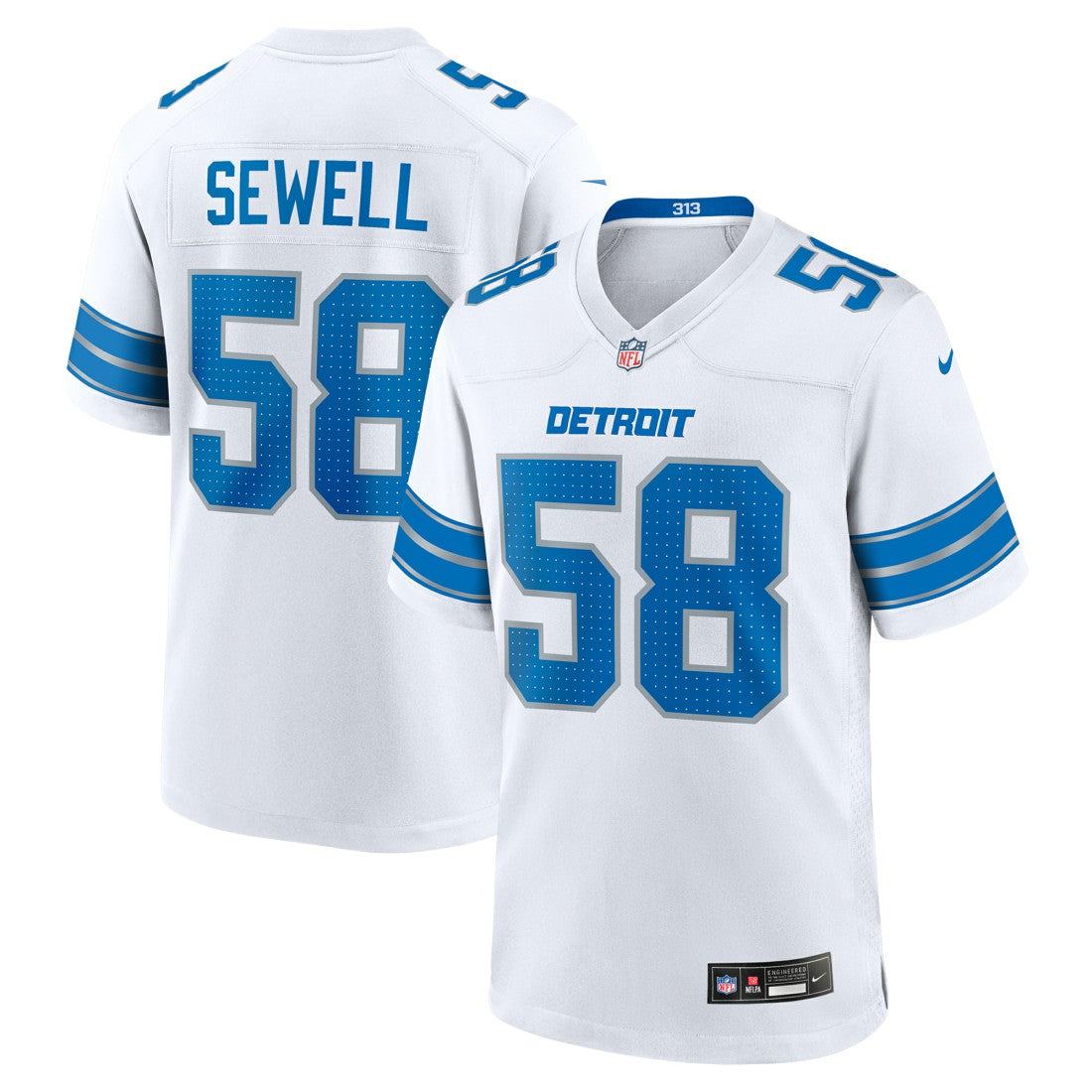Penei Sewell Detroit Lions Game Jersey White | Nike for Sale