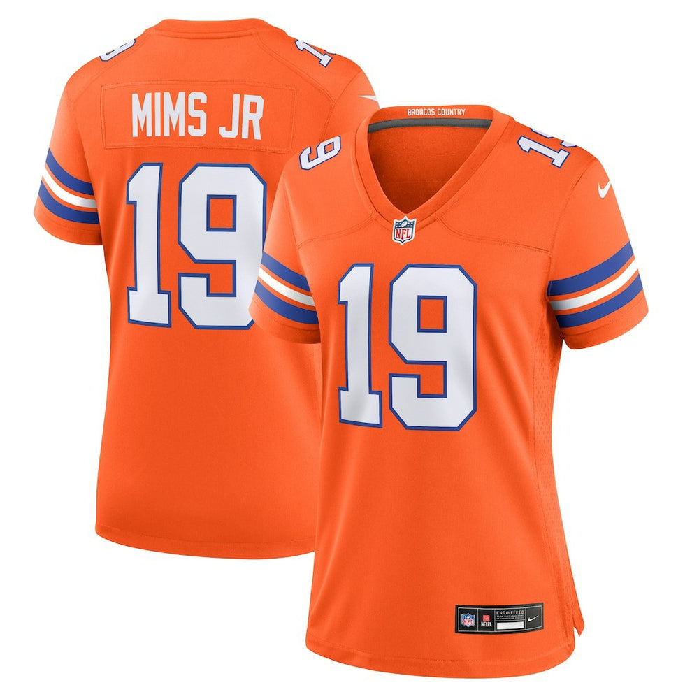 Marvin Mims Jr Denver Broncos Women's Mile High Collection 1977 Throwback Player Game Jersey Orange | Nike for Sale