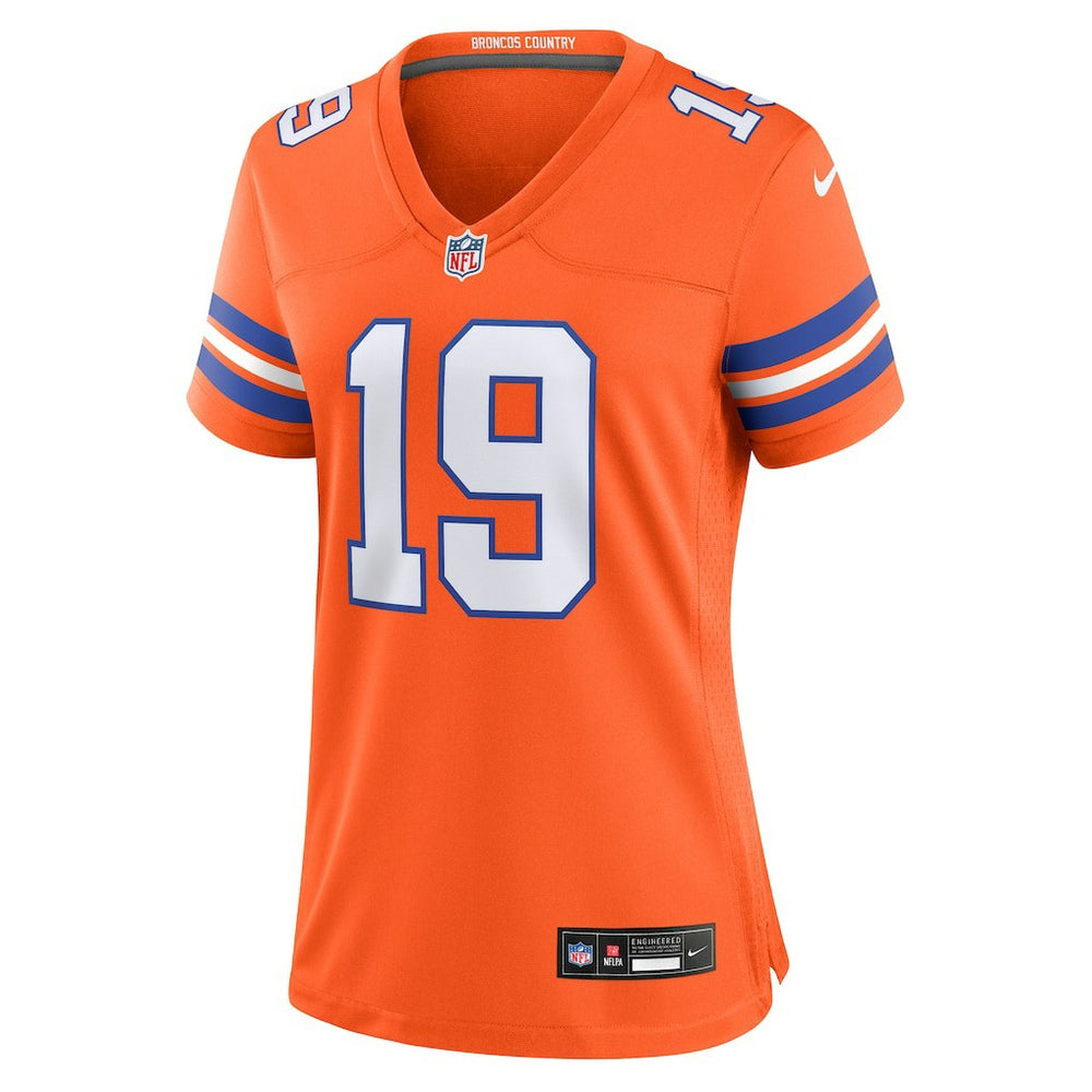 Marvin Mims Jr Denver Broncos Women's Mile High Collection 1977 Throwback Player Game Jersey Orange | Nike for Sale