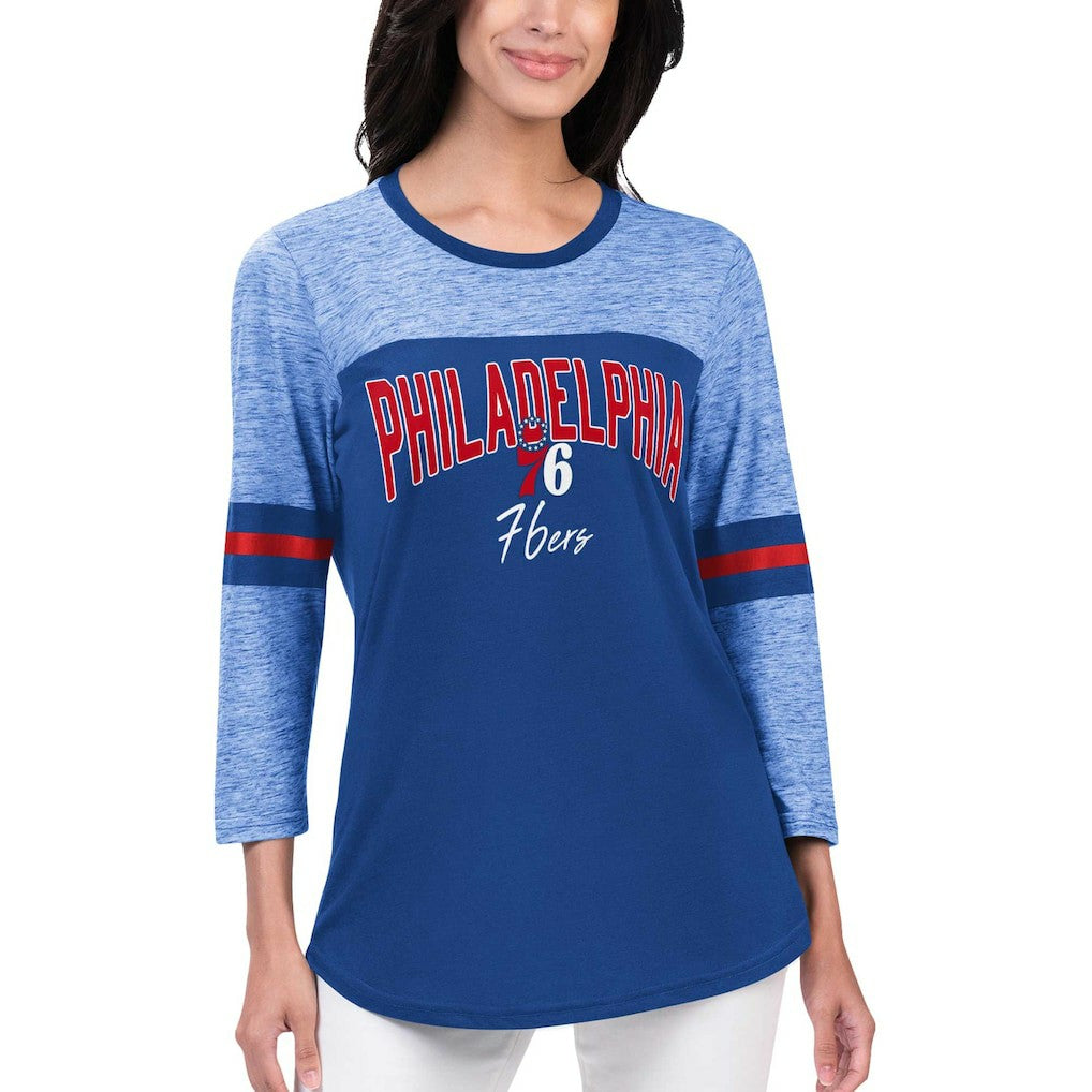 Philadelphia 76ers G-III 4Her by Carl Banks Women's Play the Game 3/4-Sleeve T-Shirt Royal - NBA
