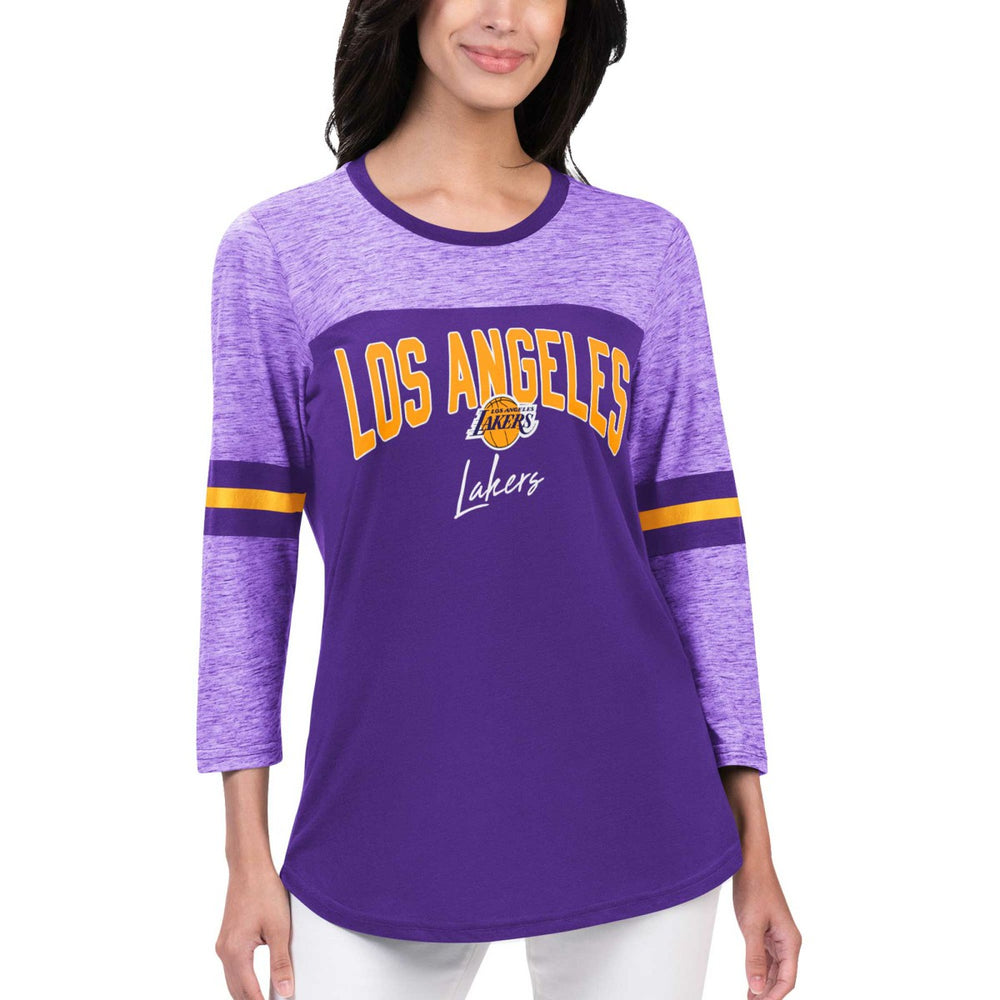Los Angeles Lakers G-III 4Her by Carl Banks Women's Play the Game 3/4-Sleeve T-Shirt Purple - NBA