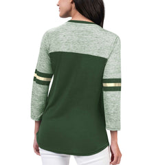 Milwaukee Bucks G-III 4Her by Carl Banks Women's Play the Game 3/4-Sleeve T-Shirt Hunter Green - NBA