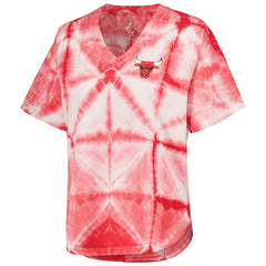 Chicago Bulls G-III 4Her by Carl Banks Women's Tournament Raglan Oversized Tie-Dye V-Neck T-Shirt Red - NBA